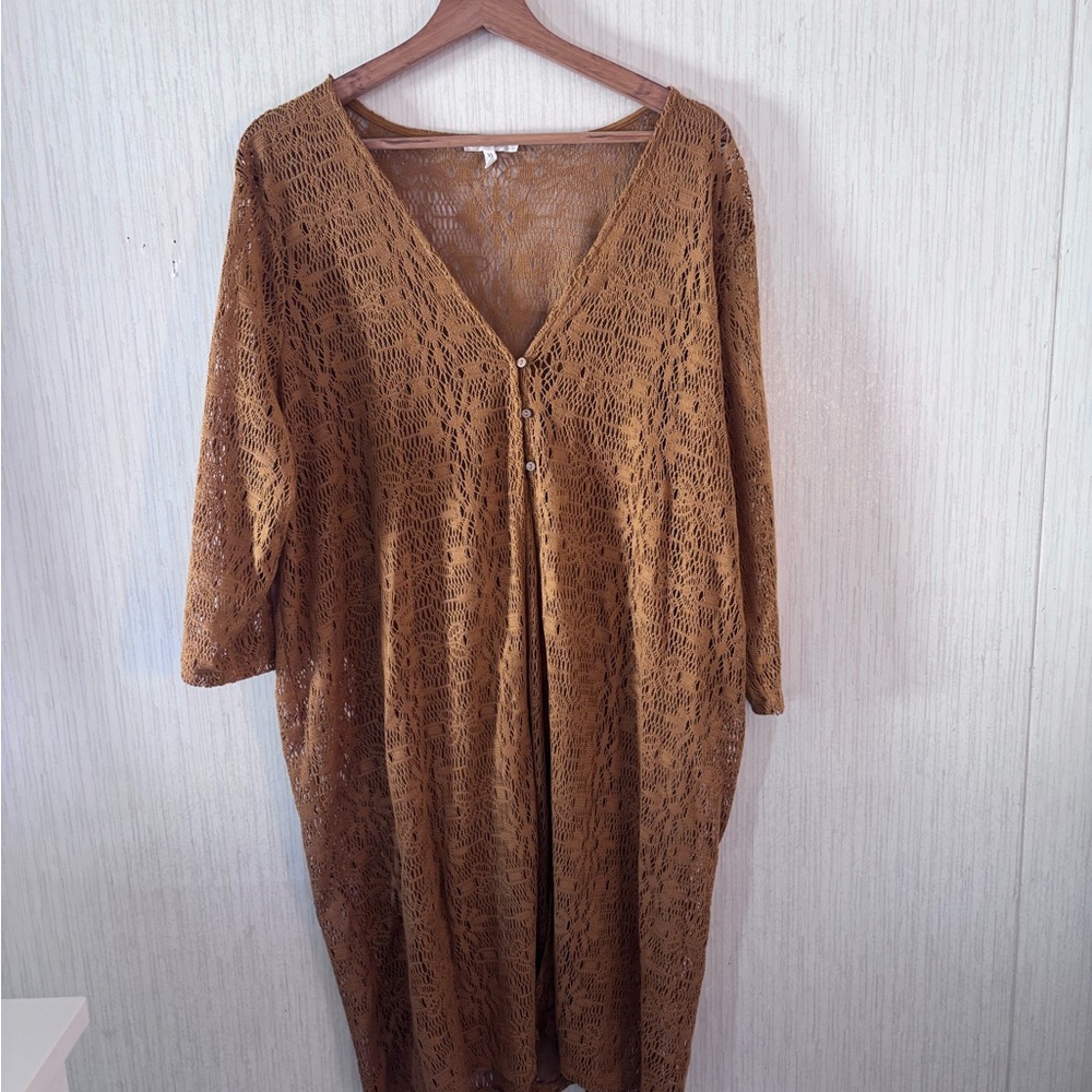 Maurices Brown Crochet Lace Top